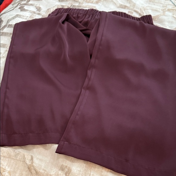 Calvin Klein Deep Burgundy Wide Leg Pants - Picture 7 of 8